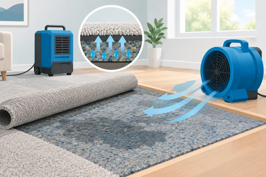 How to Dry Soaked Underlay Before Mold Starts